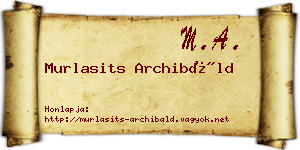 Murlasits Archibáld névjegykártya